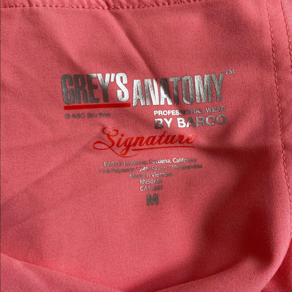 Grey's Anatomy Coral Pink Signature Scrub Pants - Picture 5 of 9